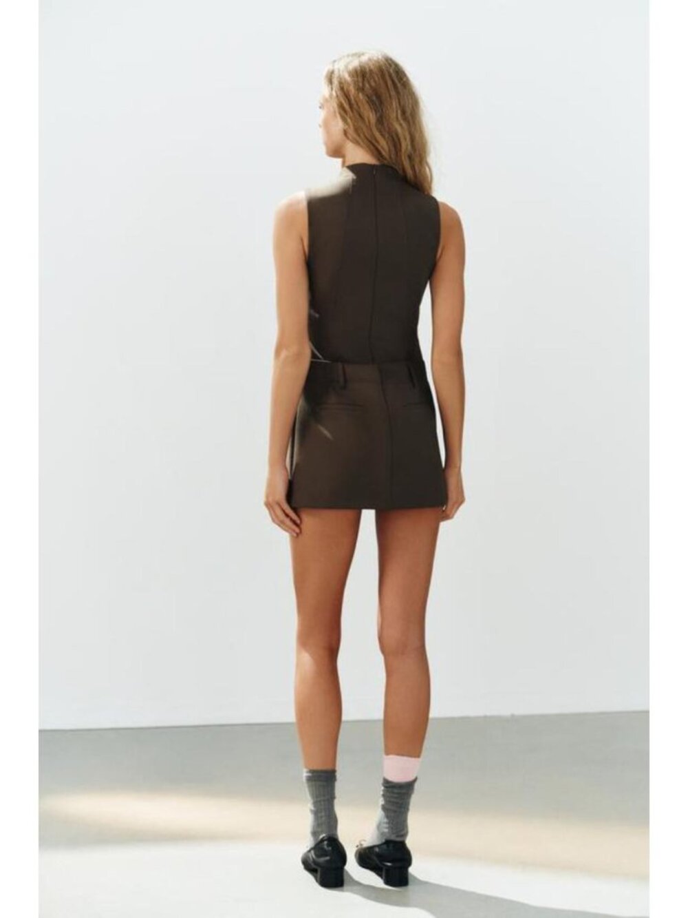 ZARA HIGH-NECK BUTTON DRESS 7844/193/507